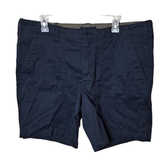 Lands' End Men's 37 Blue Navy Traditional Fit No Iron Chino Shorts 9" Inseam - Picture 2 of 9